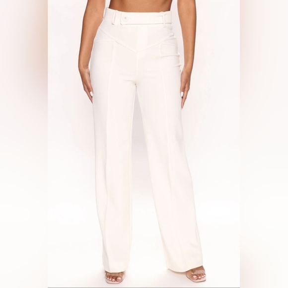 Sasha Wide Leg Pant in Cream, Size L - Picture 1 of 4